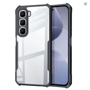 Xundo  Hot 50 Pro Plus (+) Transparent, Clear And Colorless With Black Edges Unique And Stylish Heavy Duty Protection Comfortable Grip Phone Case/ Cover