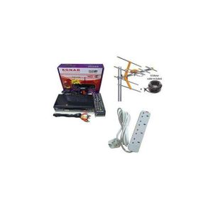 Sonar  Free To Air Decoder + Aerial +4 Way Extension
