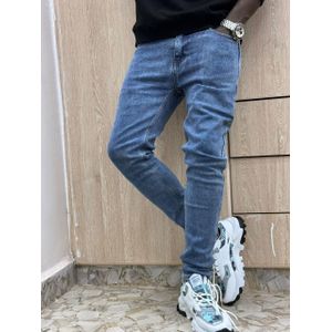 Non-fade men dirty Blue plain slim fit jeans