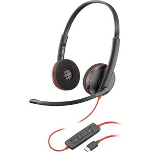Jabra Poly Blackwire 3220 Wired Stereo USB-C Headset with Noise Cancelling Microphone USB-C to USB-A Adapter UC Certified On-Ear Business Headset for Microsoft Teams Zoom Google Meet Cisco Webex Skype and PC Mac Laptop 8X228A6