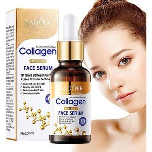 SADOER Nourishing Collagen Face Serum For Skin Tightening Helps Lift, Plump & Firm Sagging Skin Serums For Skin Care Anti Wrinkle Boost, Fragrance Free  Pure Natural Active Collagen Face Serum, Anti Aging Collagen Serum, Soothing and Smoothing