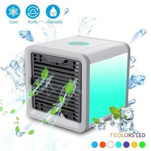 Arctic Portable Personal Space 3 In 1 Air Purifier Humidifier Cooler Desktop Cooling Fan USB Mini Portable Air Conditioner Three Fan Speeds 4-Foot Cooling Area With 7 Colors LED Lights