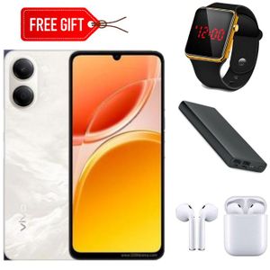 Vivo Y05 6.74" Display, 64GB ROM+ 4GB RAM (Up to 8GB RAM) 6500mAh (Dual Sim) (Free 1 Year Warranty) - Gold + Free LED Watch, Power bank & Earpods