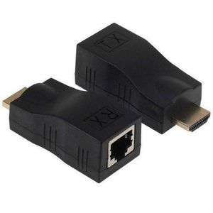 HDMI To RJ45 Extender, HDMI Converter Repeater, 2 Pack HDMI Extender Transmitter And Receiver Network RJ45 Over Ethernet LAN Cat 5e / 6 / 6e, Support HDTV 1080P 3D