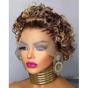 Fashion Classic Water curl glue less frontal wig 
