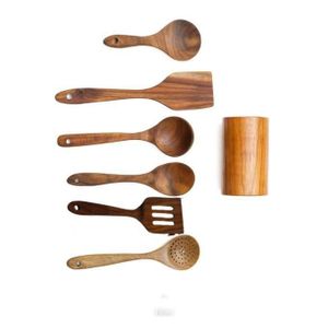 7pcs Wooden Cooking Cultery Set-Easy to Clean