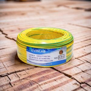 Evin  Yellow Green 2.5mm Single Core Corrosion Resistant Best Performance Indoor Electrical Wiring Cable 