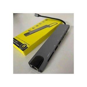 8 In 1 USB C Hub – 8-in-1 Type C Adapter Compatible for USB C Devices HUB TYPE C TO HDMI / RJ45 / 2*TYPE C / 2*USB3