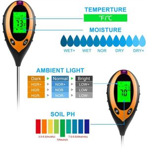 Soil fertility portable tester digital soil tester 4 in 1 ph sunlight moisture Temperature meter
