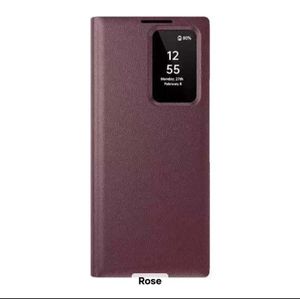 Smart view window leather  wallet case with card slot for Samsung S22 ultra