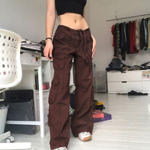 Women's Pants Wide Leg Trousers For Women Vintage Y2k Aesthetic All Match  Cargo Straight Casual Loose Streetwear Pockets Pantalon Femme