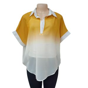 Mustard and white Chiffon Top