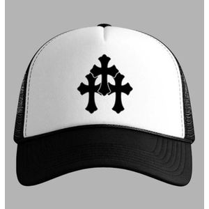 Triple Cross White Trucker Cap
