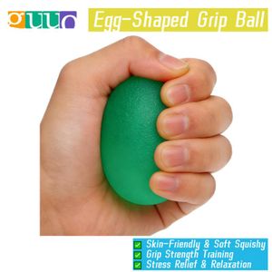 GUUO Green-TPE Grip Strength Ball Round Elastic Hand Massage Ball, Stress Relief Squeeze Ball Fascia Massage Grip Exerciser for Hand Grip Training & Anxiety Relief