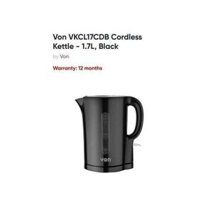 VON  VSKC17BNK 1.7 Litres Upright Cordless Kettle