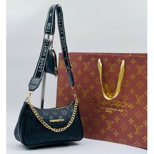 3-in-1 Black Monogram Multi-Pochette Crossbody Bag Set