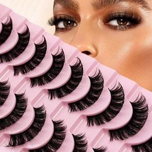 10 Pairs Of Striped False Eyelashes Stable Supply Of Foreign Trade Soft And Dense Whole Imitation Mink Hair Wispy Lashes Fluffy Cat Eye Lashes Extensions False Eyelashes false eyelash set, large