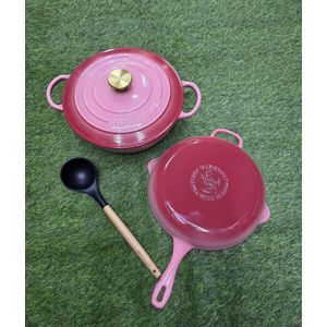 3 pcs Set Enamel Cast iron cooking pots