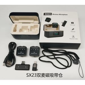 SX23 Wireless Microphone Dual Lavalier Mic for Professional Audio Recording
