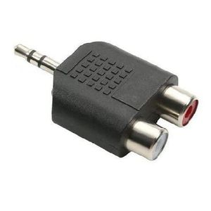 3.5 mm Jack Stereo Audio AUX Male to 2 RCA Female Coupler for TV, DVD Player, Audio Devices, Amplifier etc.