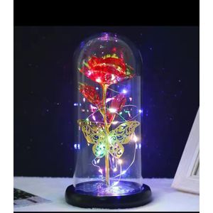 LED Rose Light with Butterfly & Strings - 22x11cm - Battery Operated