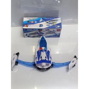 Police Car Transformer Aircraft Toy with 5D Flashing Lights and Pop Music Sound Convertible Deformation Car to Plane Kids Educational Interactive Vehicle Toy Gift for Boys Girls