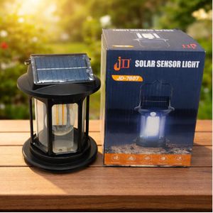 Jdot Retro Solar Lamp – Outdoor LED Light with Rechargeable Battery, Weatherproof, Motion Sensor for Garden, Yard & Street Lighting