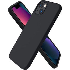 Compatible with iPhone 13 Case 6.1", Slim Liquid Silicone 3 Layers Full Covered Soft Gel Rubber Case Cover 6.1 inch-Black