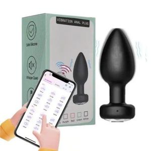Smart Anal Plug APP Vibrator Wireless Remote Control Butt Plug Vibrating Male Prostate Massage Waterproof Rechargeable Silicone Adult Sex Toy For Men Women Couples