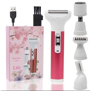 Women Face Epilator, 5-in-1 depiladora, Facial Hair Removal for Women, Facial epilator, Hair Removal Device, 5 Attachments for Eyebrows, Nose, Body