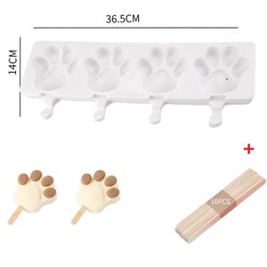 Ice Cube Tray Cat Paw Foot Shaped Stick Ice Cream Popsicle Making Molds