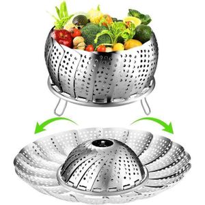 Vegetable Steamer Basket for Cooking, Stainless Steel Veggie Fish Food Steamer Basket, Folding Expandable Steamers to Fit Various Size Pot