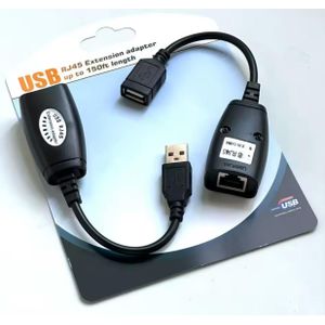 USB 2.0 to RJ45 LAN Extension Adapter Over Cat5/Cat5e/Cat6 Cable – Up to 150ft