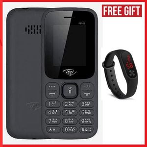 Itel  2165- Dual Sim - 1.77 Inch - Dual Sim - King Talker - Wireless FM Radio - 1000mAH - Bright Torch - Bluetooth -black comes with a strap