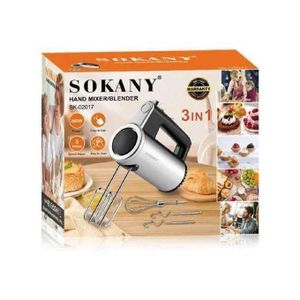 Sokany 800W Handheld Mixer with Turbo for Baking & Cooking, Kitchen Food Mixer with Storage Case & 5 Stainless Steel Attachments (2 Beaters, 2 Dough Hooks, 1 Whisks)