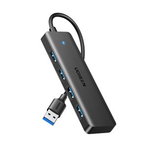 Ugreen CM219 (UG-25851) USB 3.0 4-Port USB Hub, 5Gbps Data Transfer, Grey – High-Speed USB Expansion Hub for Laptop, PC, Desktop & USB Devices