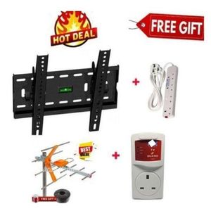 Skilltech 23" To 65" Tilting Wall Mount Bracket, Tilting Mount+TV Guard+Digital Aerial + Extension