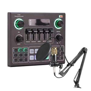 BM800 Condenser Mic With V9 Live Sound Card Audio Mixer For Online Teaching Podcast And Streaming