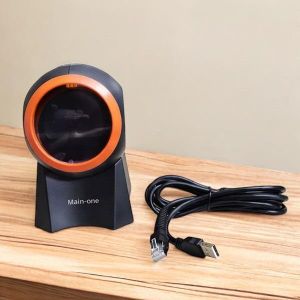 Main-one Windows Compatible Omnidirectional 1D & 2D Desktop Table Mount Laser Barcode Scanner Reader