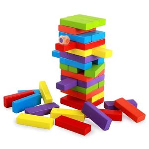 Wooden Colorful Building Blocks Educational Game Toy - 54 Pieces - 2 PACKS