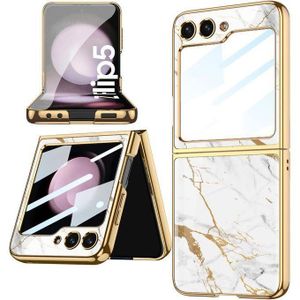 Luxury Marble Cover for Samsung Galaxy Z Flip 4 – Stylish Shockproof Case with Built-in Screen Protector & Camera Lens Cover