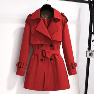 Fashion Women Trench Long Coat 2021 Winter Spring Lapel Long Sleeve Coats  Office Ladies