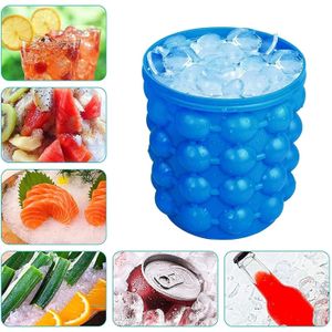 Silicone Ice Bucket With Lid Ice Cube Mold Ice Trays 120 Cubes Round Ice For Party Travel Save Space For Freezer, Baby Food, Water, Cocktail, Whiskey