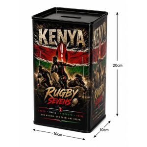Craft First Ever Kenya Rugby Sevens Piggy Bank Box – Handmade Premium Black Savings Box  Limited Edition Collector Item