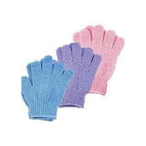 Shower Exfoliating Bath Gloves Dead Skin Remover Body Exfoliator Scrub Body Wash Scrubber Custom Nylon Five Fingers Mitt Massage Gloves For Bathing