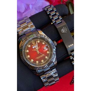 Classic design Gents wrist watch stainless steel rolex x bracelet 