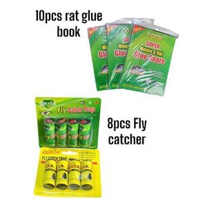 100pcs Rat Glue Book + 8pcs Fly Catcher Trap Combo - Effective pest Control Pack