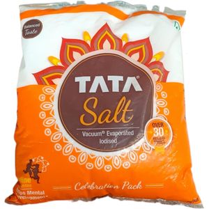 TATA FREE FLOWING Salt Iodised Vacuum Evaporated BALANCED TASTE 1kg jm
