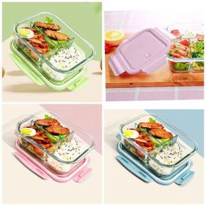3 Grid Microwave - Safe Partitioned Glass Lunch Box