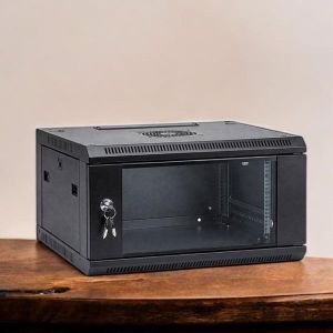 4U Wall Mount Data Cabinet with Quick Release Front Door, Removable Covers & Excellent Access